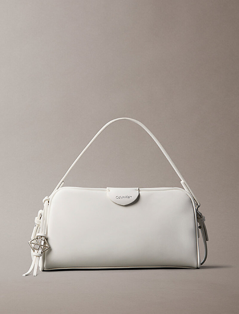 Calvin Klein Beyaz Renkli Kadın Emblem Trio Çapraz Çanta