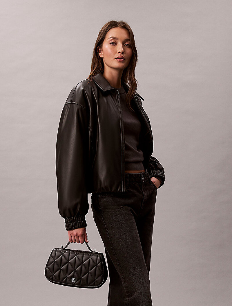 Calvin Klein Siyah Renkli Kadın Quilted Top Handle Çapraz Çanta