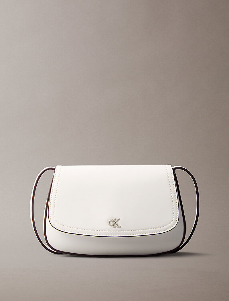 Calvin Klein Beyaz Renkli Kadın CK Flap Camera Çanta