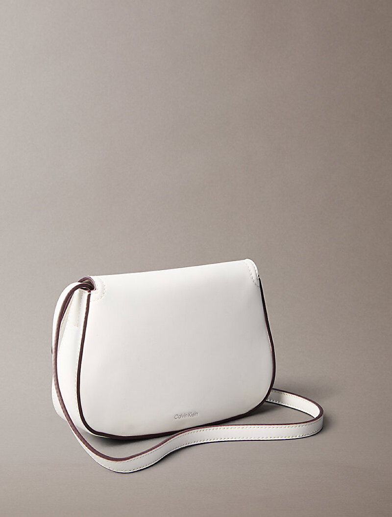 Calvin Klein Beyaz Renkli Kadın CK Flap Camera Çanta