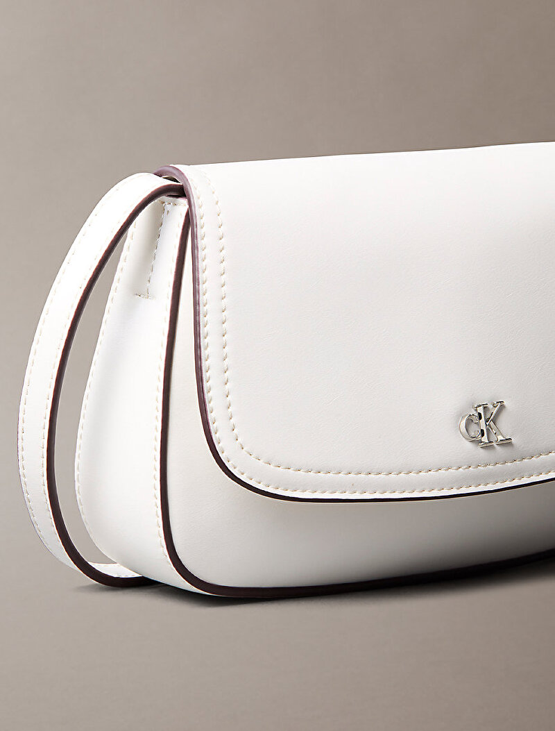 Calvin Klein Beyaz Renkli Kadın CK Flap Camera Çanta