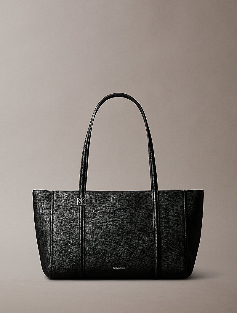 Calvin Klein Siyah Renkli Kadın Emblem Pebble Tote Çanta