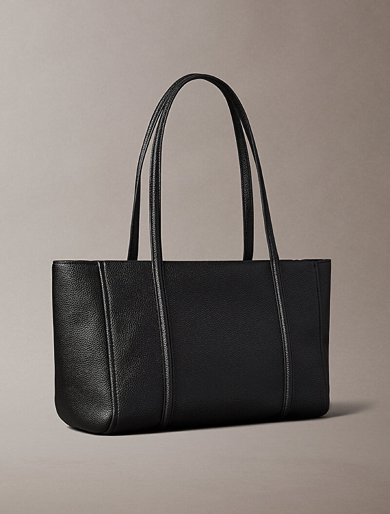 Calvin Klein Siyah Renkli Kadın Emblem Pebble Tote Çanta