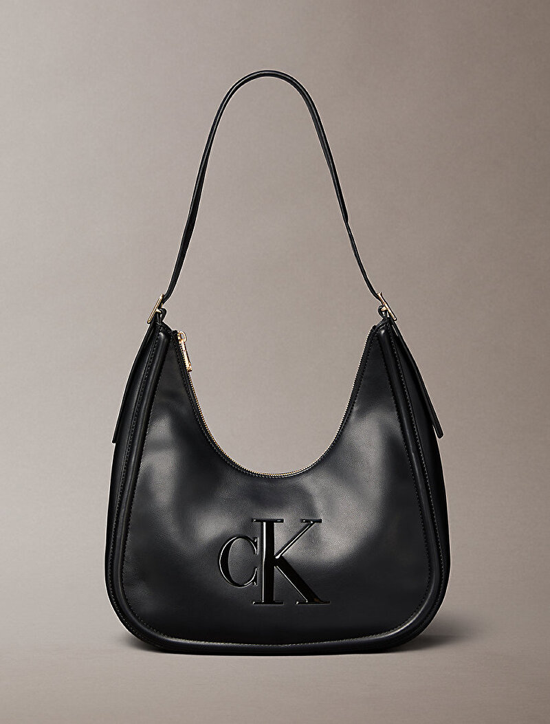 Calvin Klein Siyah Renkli Kadın Bold CK Crescent Omuz Çantası