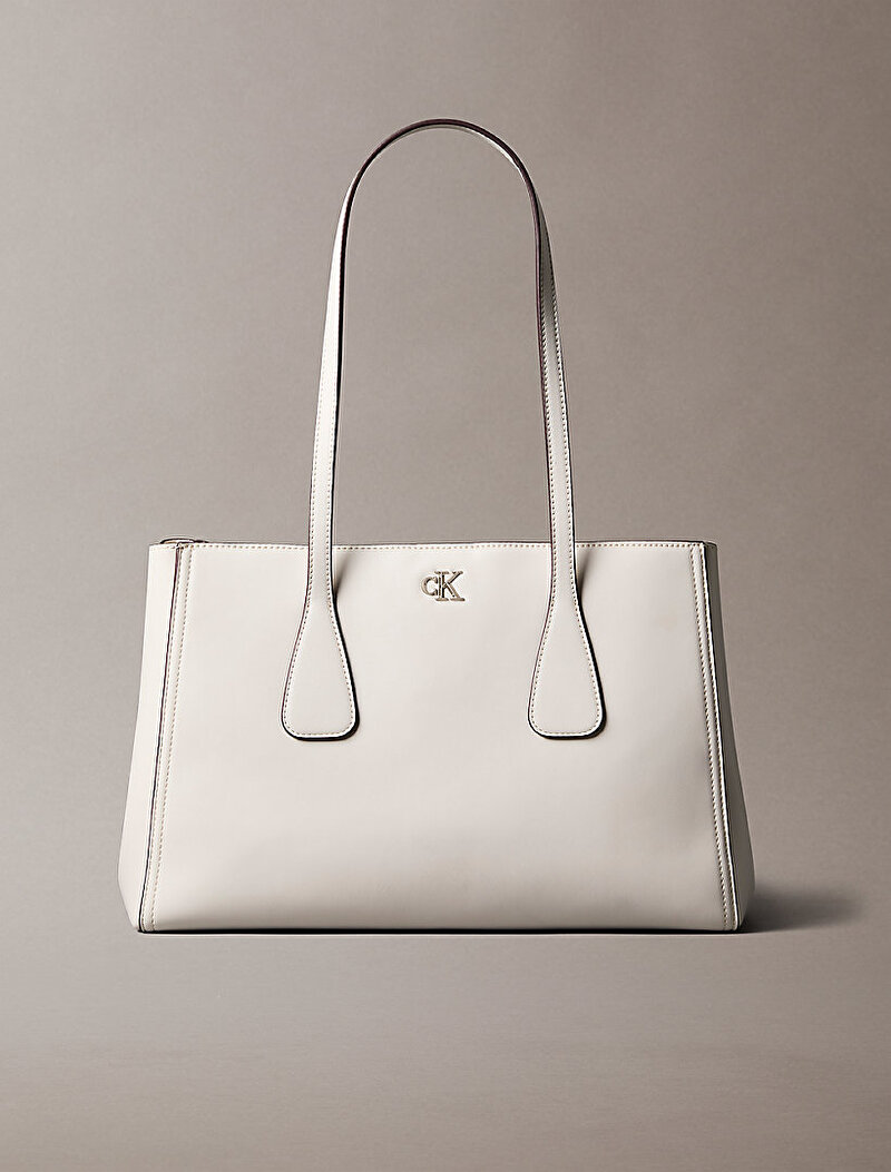 Calvin Klein Beyaz Renkli Kadın CK Medium Work Tote Çanta
