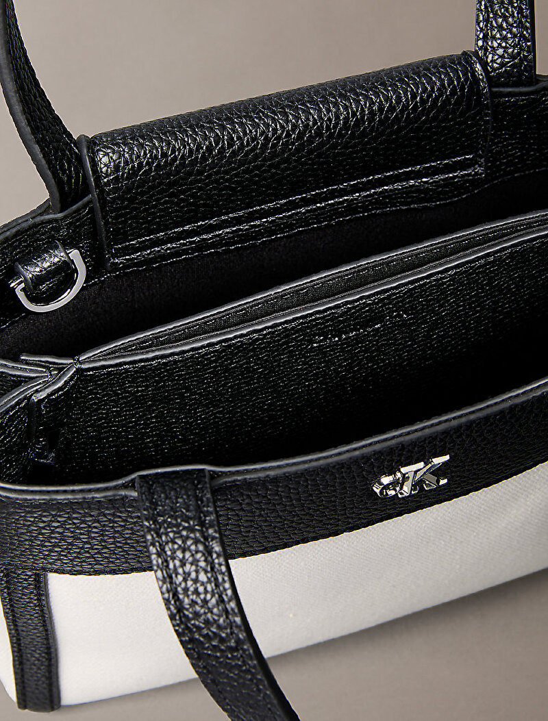 Calvin Klein Bej Renkli Kadın CK Canvas Mini Tote Çanta