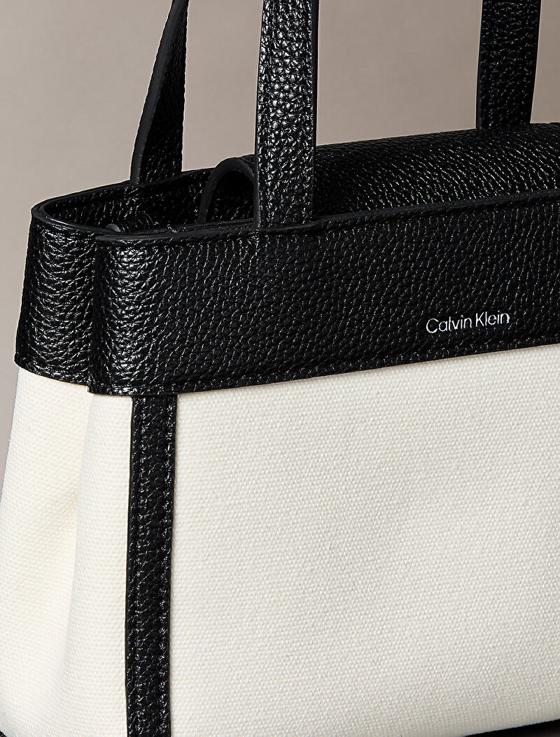 Calvin Klein Bej Renkli Kadın CK Canvas Mini Tote Çanta