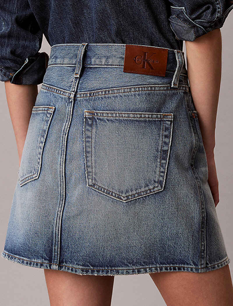 Calvin Klein Mavi Renkli Kadın 90s Mini Etek