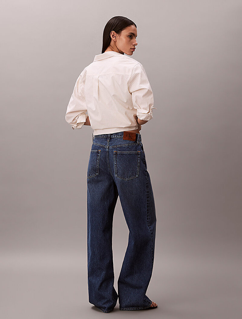 Calvin Klein Lacivert Renkli Kadın The Wide Leg Indigo Jean Pantolon