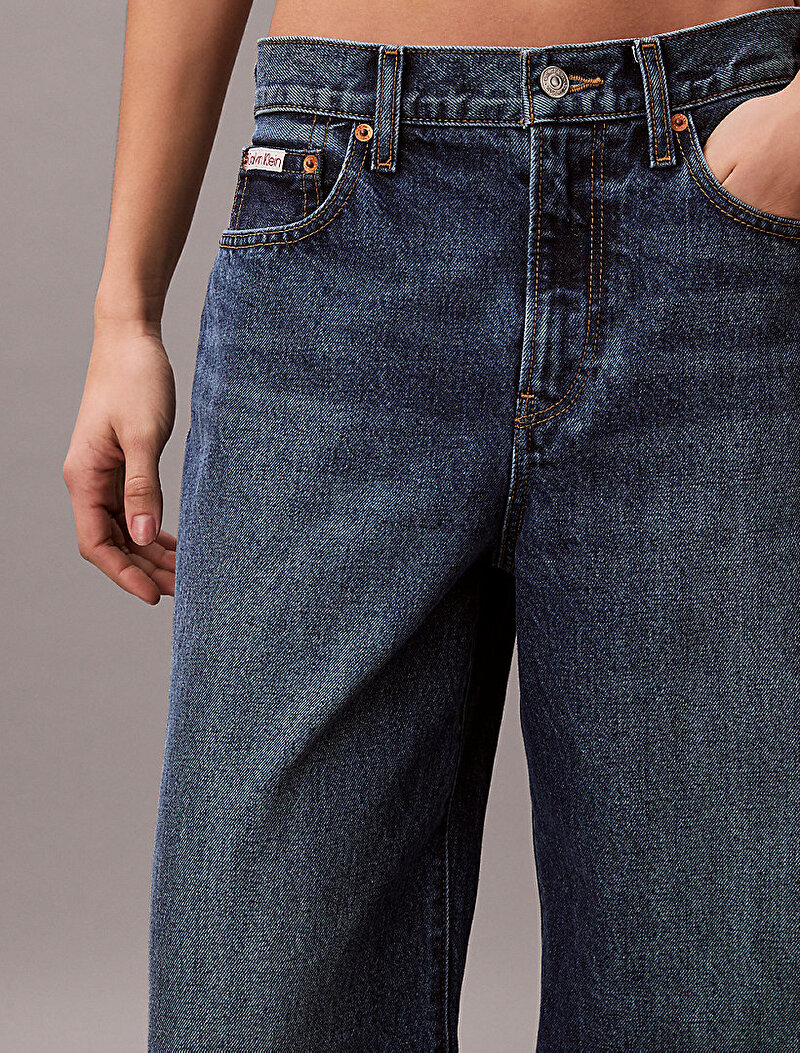 Calvin Klein Lacivert Renkli Kadın The Wide Leg Indigo Jean Pantolon