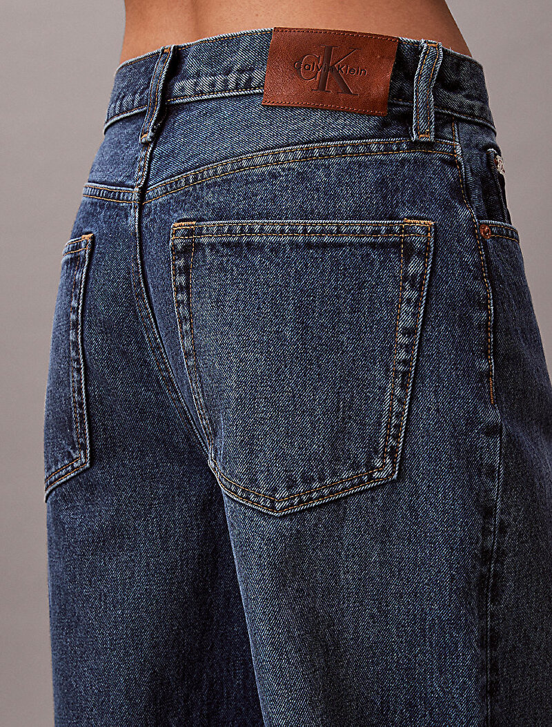Calvin Klein Lacivert Renkli Kadın The Wide Leg Indigo Jean Pantolon