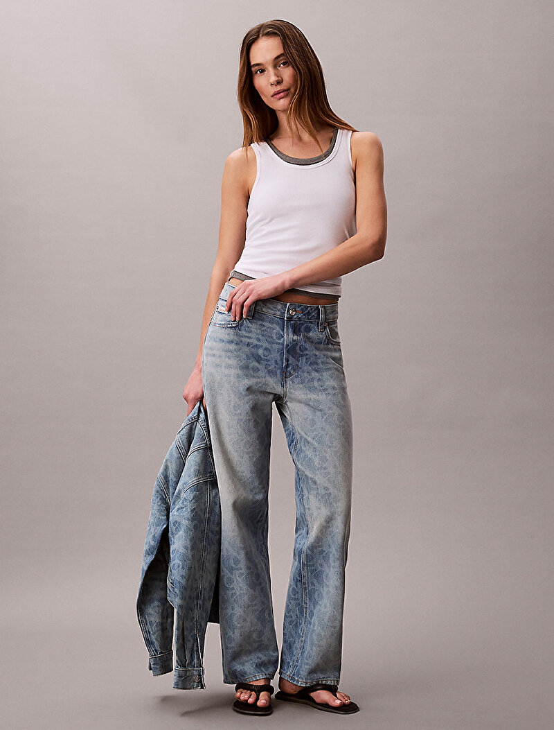 Calvin Klein Mavi Renkli Kadın 90s Straight Jean Pantolon