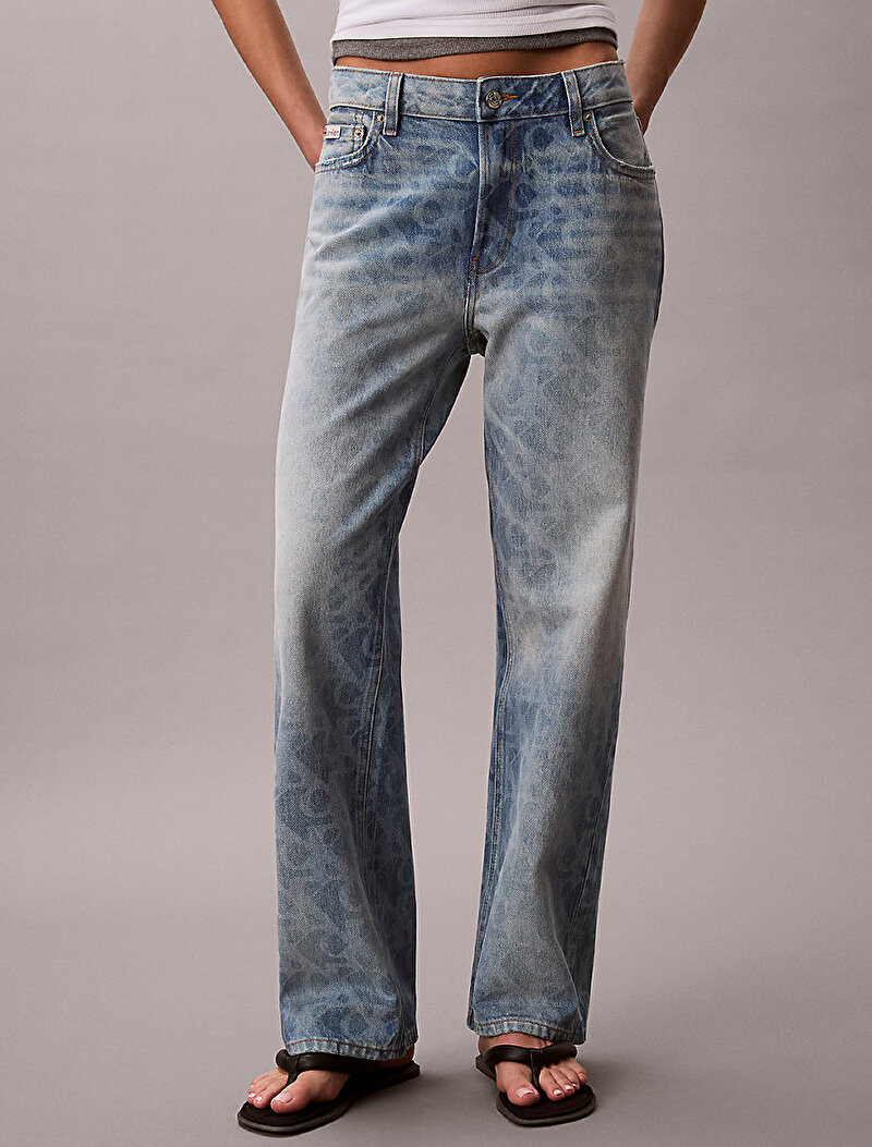Calvin Klein Mavi Renkli Kadın 90s Straight Jean Pantolon