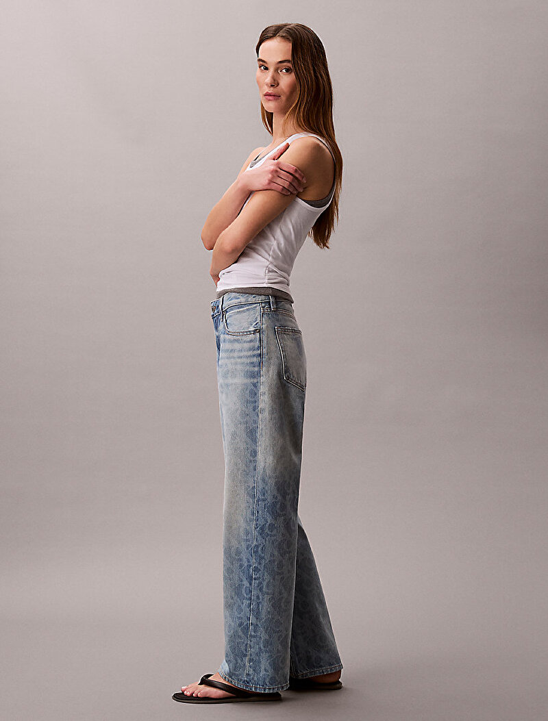 Calvin Klein Mavi Renkli Kadın 90s Straight Jean Pantolon