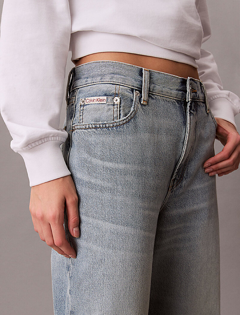 Calvin Klein Mavi Renkli Kadın 90s Straight Basset Jean Pantolon