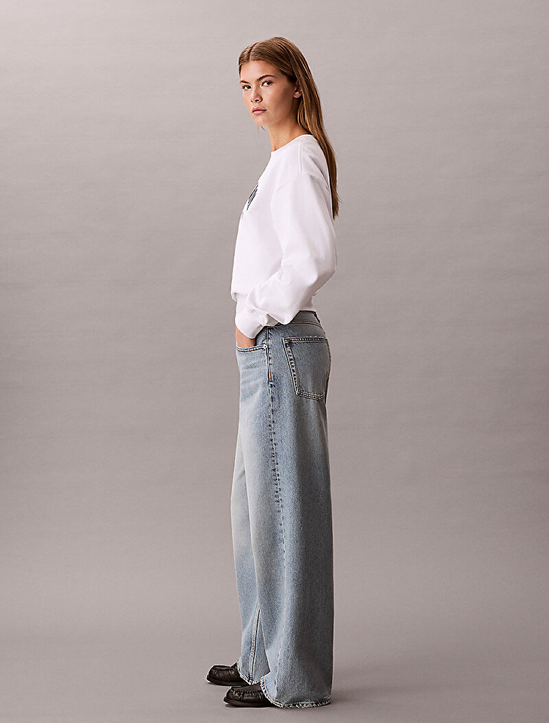 Calvin Klein Mavi Renkli Kadın 90s Straight Basset Jean Pantolon