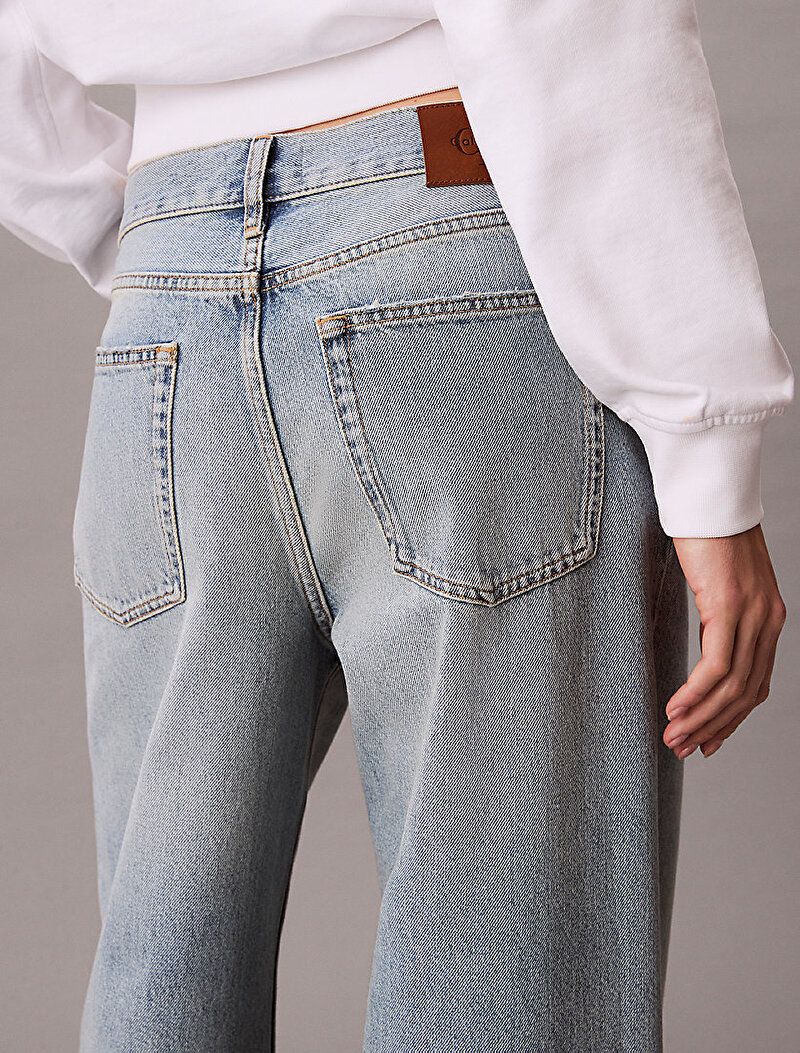 Calvin Klein Mavi Renkli Kadın 90s Straight Basset Jean Pantolon