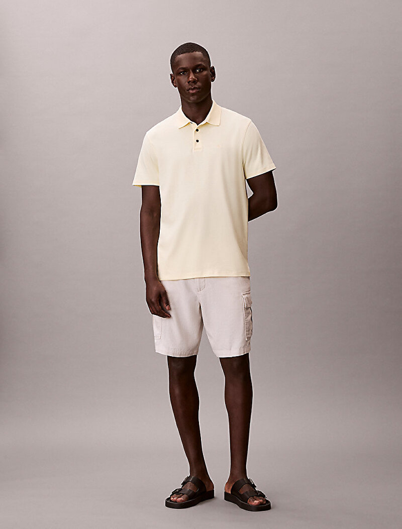 Calvin Klein Sarı Renkli Erkek Supima Chest Polo T-shirt