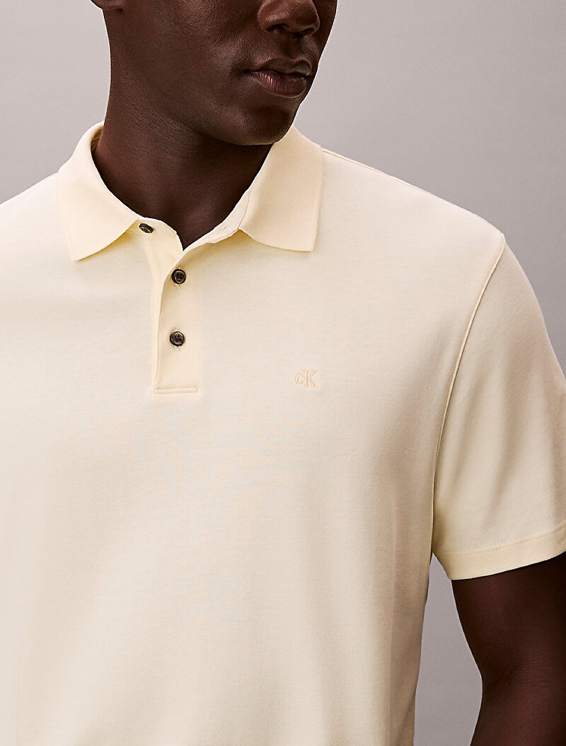 Calvin Klein Sarı Renkli Erkek Supima Chest Polo T-shirt