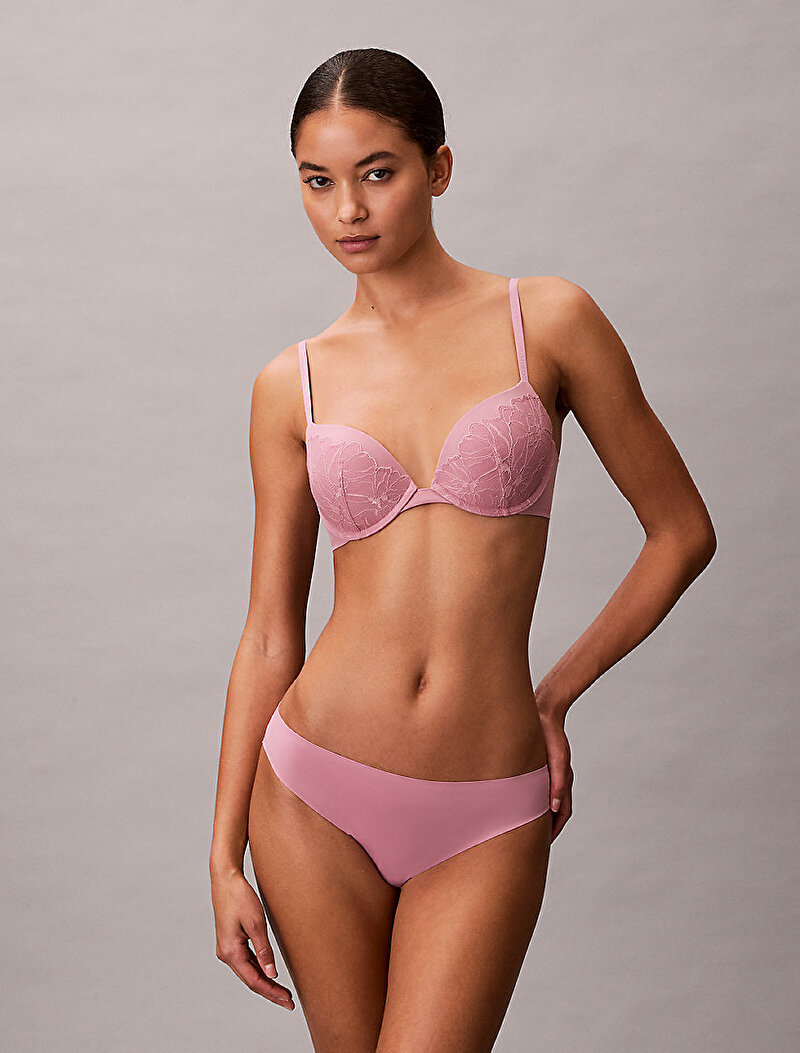 Calvin Klein Pembe Renkli Kadın Push Up Plunge Sütyen