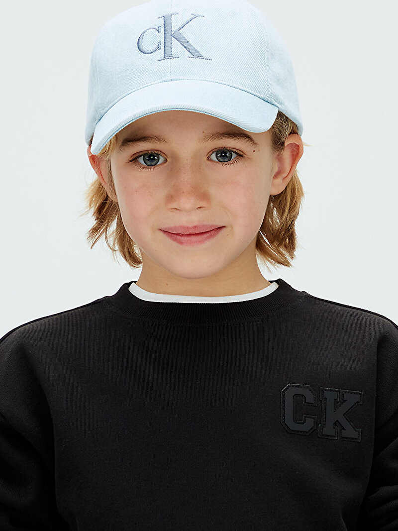 Calvin Klein Siyah Renkli Erkek Çocuk Relaxed Crewneck Sweatshirt