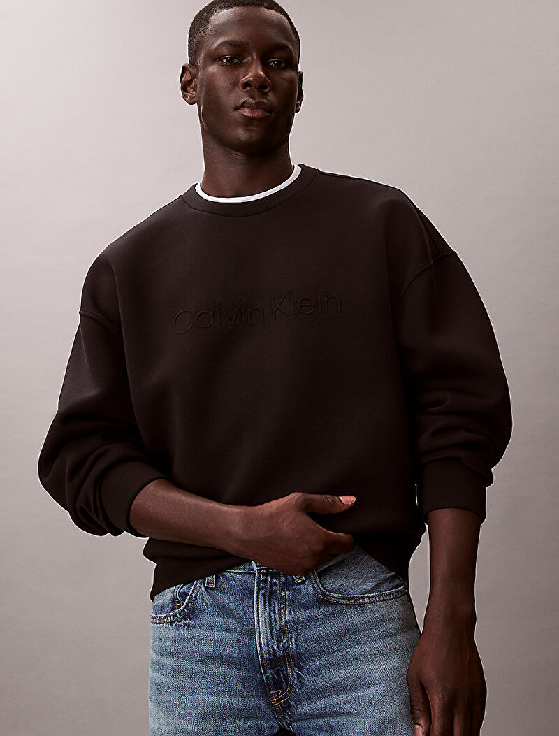 Calvin Klein Siyah Renkli Erkek Spacer Crewneck Sweatshirt