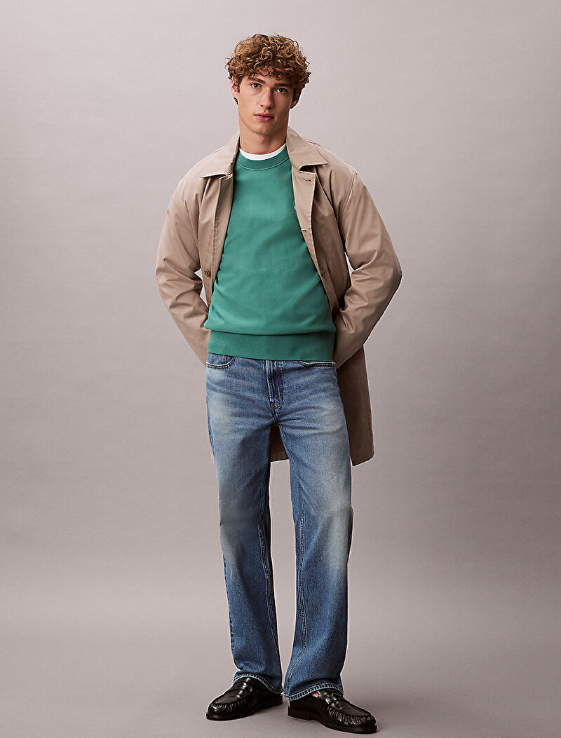 Calvin Klein Yeşil Renkli Erkek Premium Terry Sweatshirt