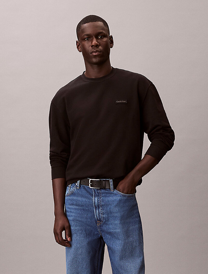 Calvin Klein Siyah Renkli Erkek Logo Sweatshirt