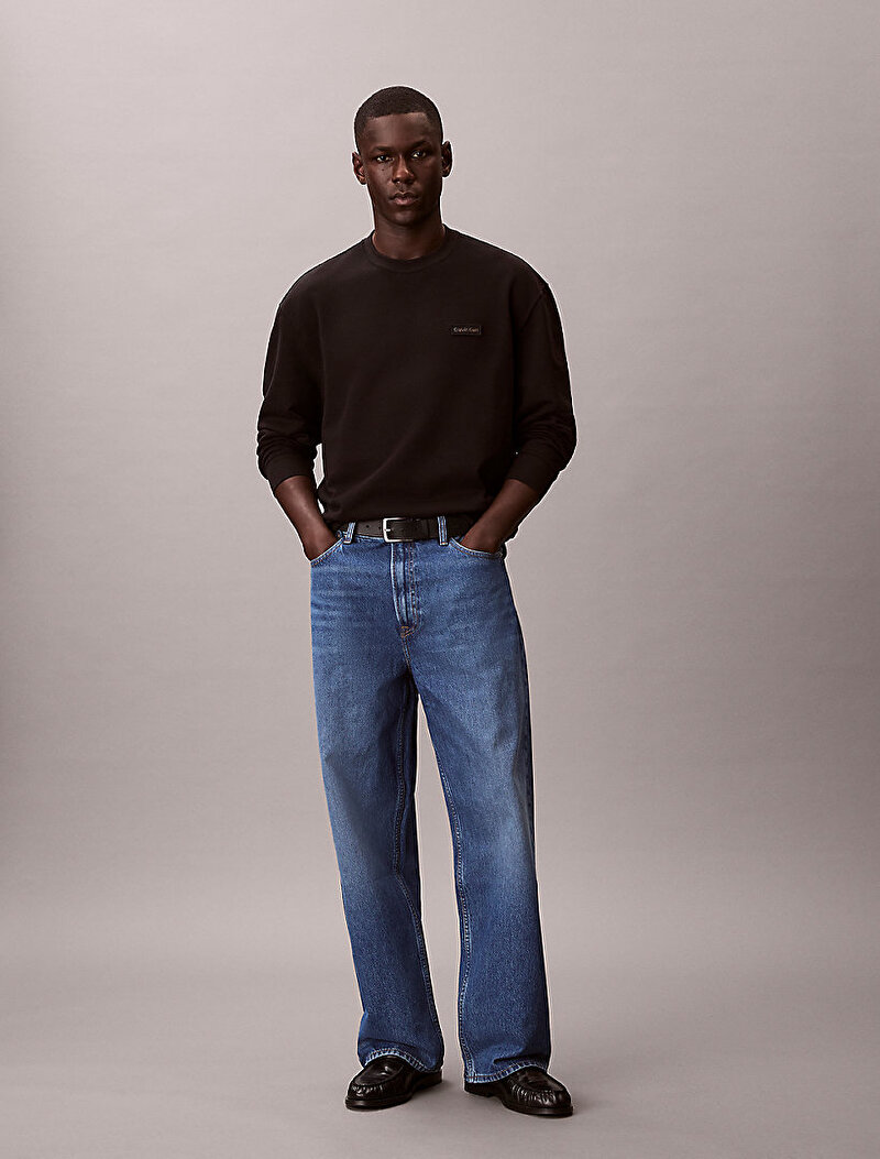 Calvin Klein Siyah Renkli Erkek Logo Sweatshirt