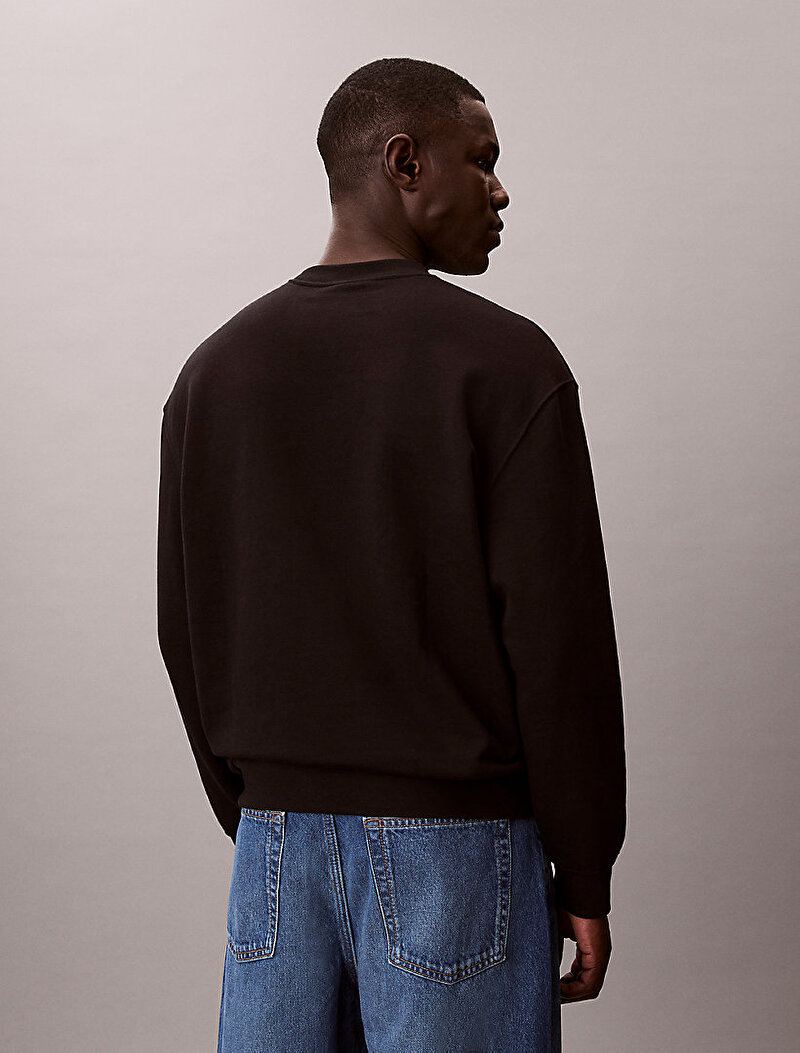 Calvin Klein Siyah Renkli Erkek Logo Sweatshirt