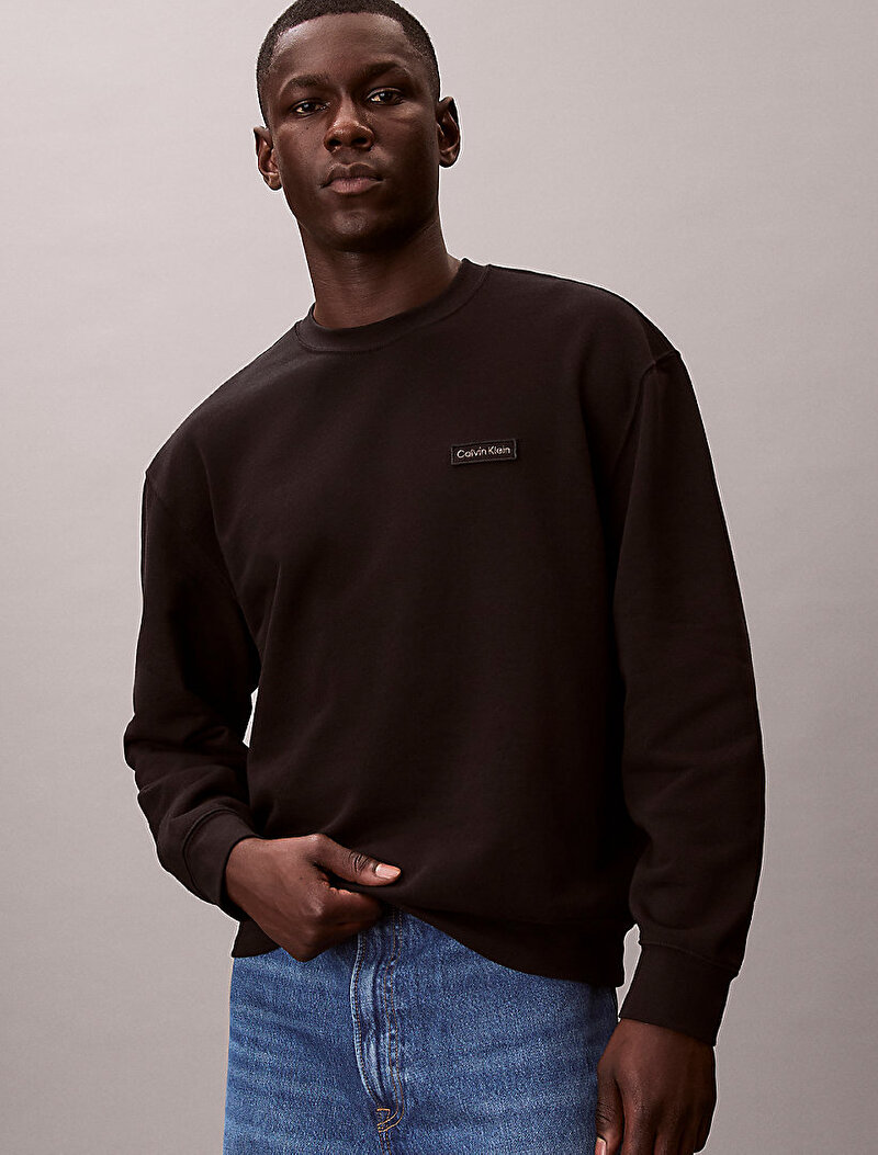Calvin Klein Siyah Renkli Erkek Logo Sweatshirt