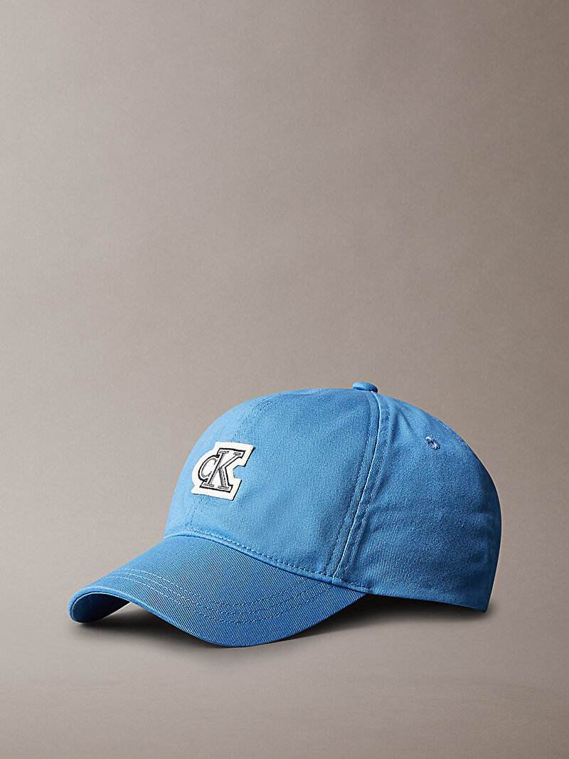 Calvin Klein Mavi Renkli Çocuk Unisex CK Badge Şapka