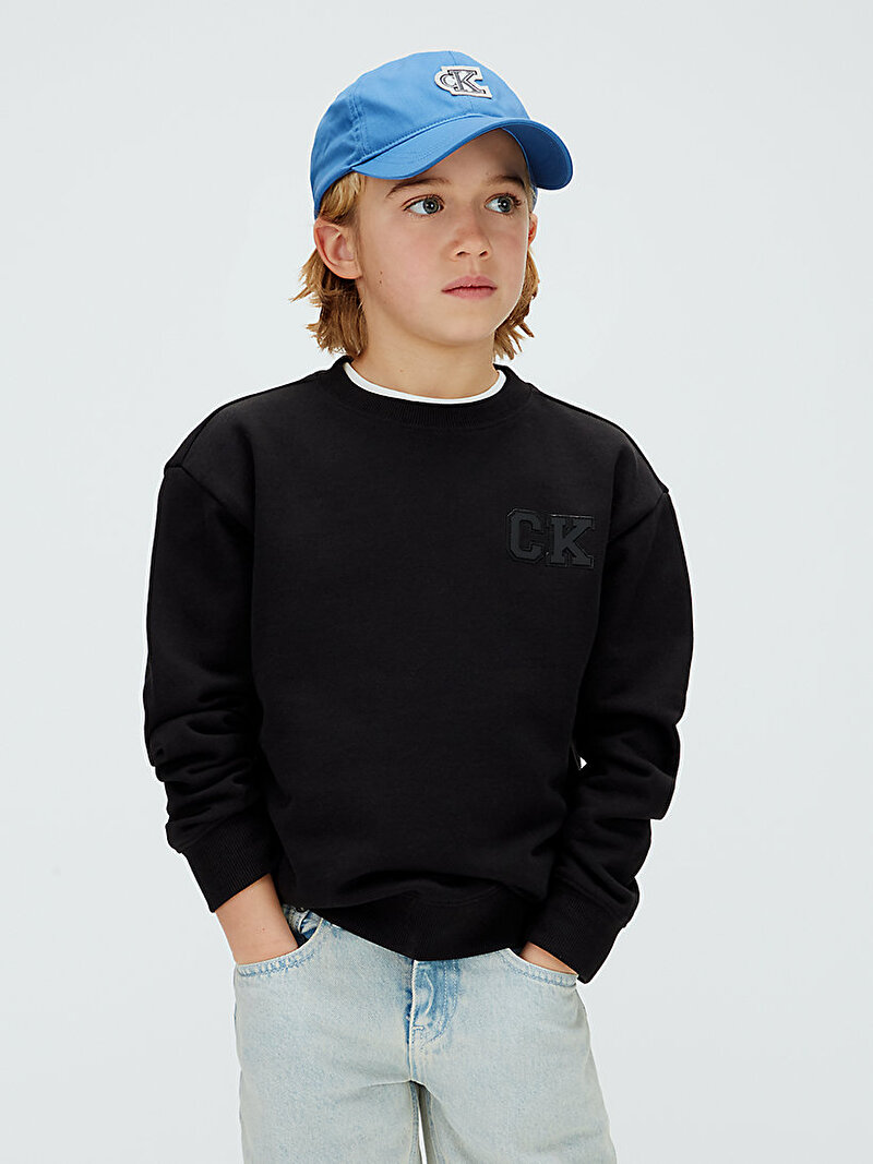 Calvin Klein Mavi Renkli Çocuk Unisex CK Badge Şapka