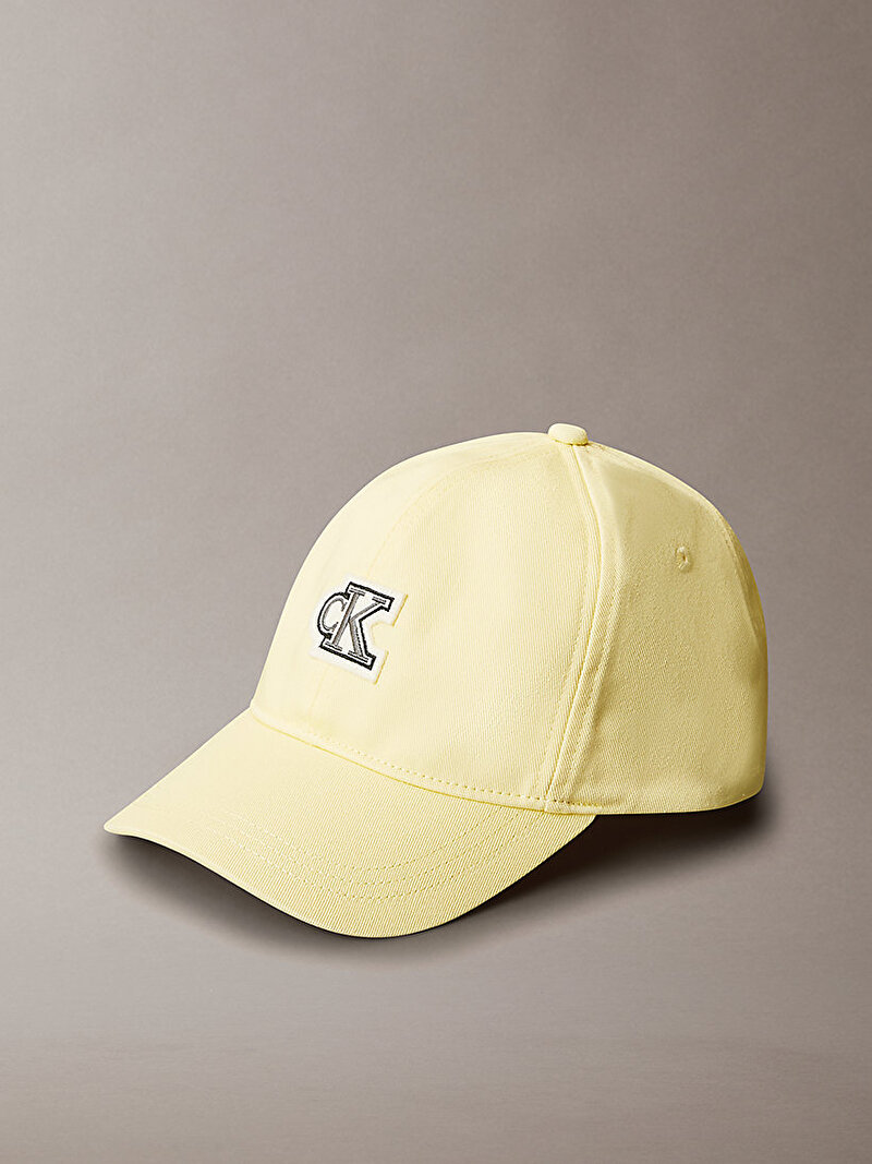 Calvin Klein Sarı Renkli Çocuk Unisex CK Badge Şapka