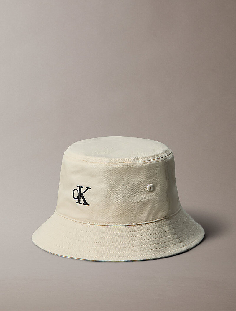 Calvin Klein Bej Renkli Kadın Small Monogram Bucket Şapka