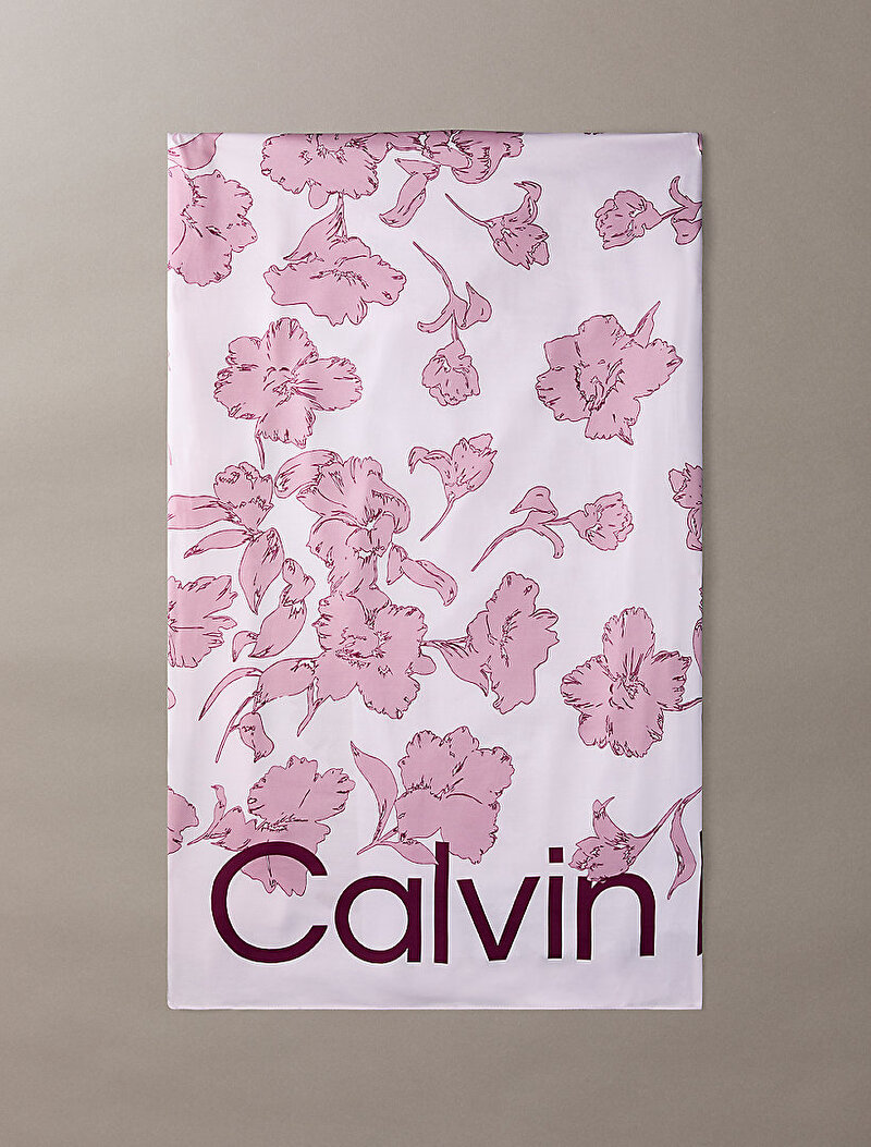 Calvin Klein Pembe Renkli Kadın Allover Floral Atkı