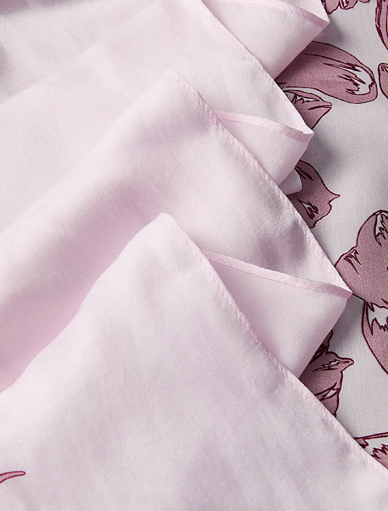 Calvin Klein Pembe Renkli Kadın Allover Floral Atkı