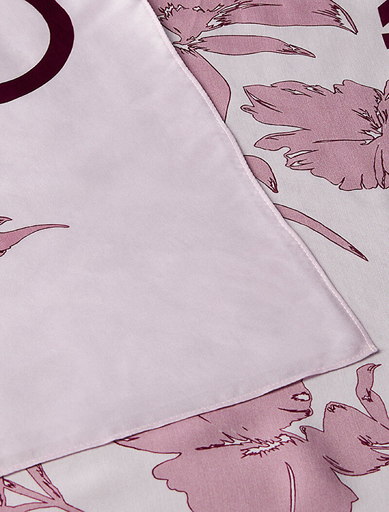 Calvin Klein Pembe Renkli Kadın Allover Floral Atkı