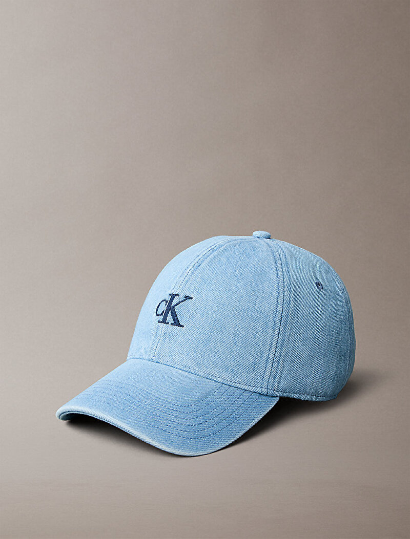 Calvin Klein Mavi Renkli Erkek Monogram Embroidery Şapka