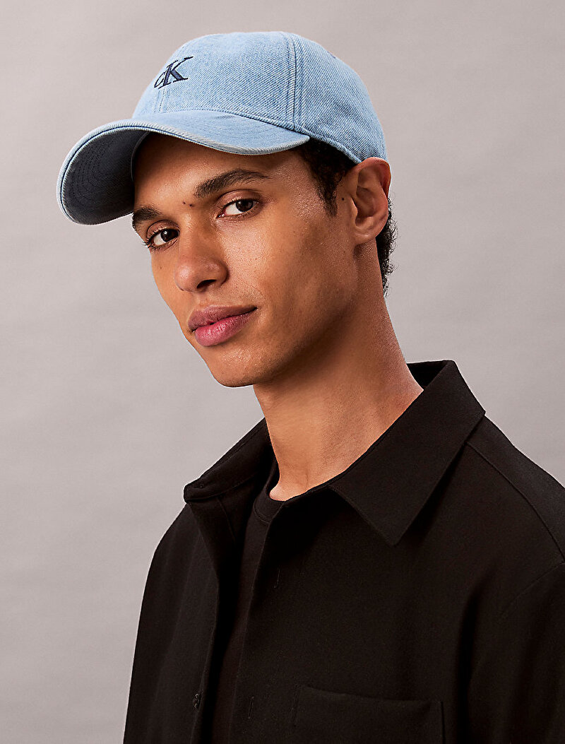 Calvin Klein Mavi Renkli Erkek Monogram Embroidery Şapka