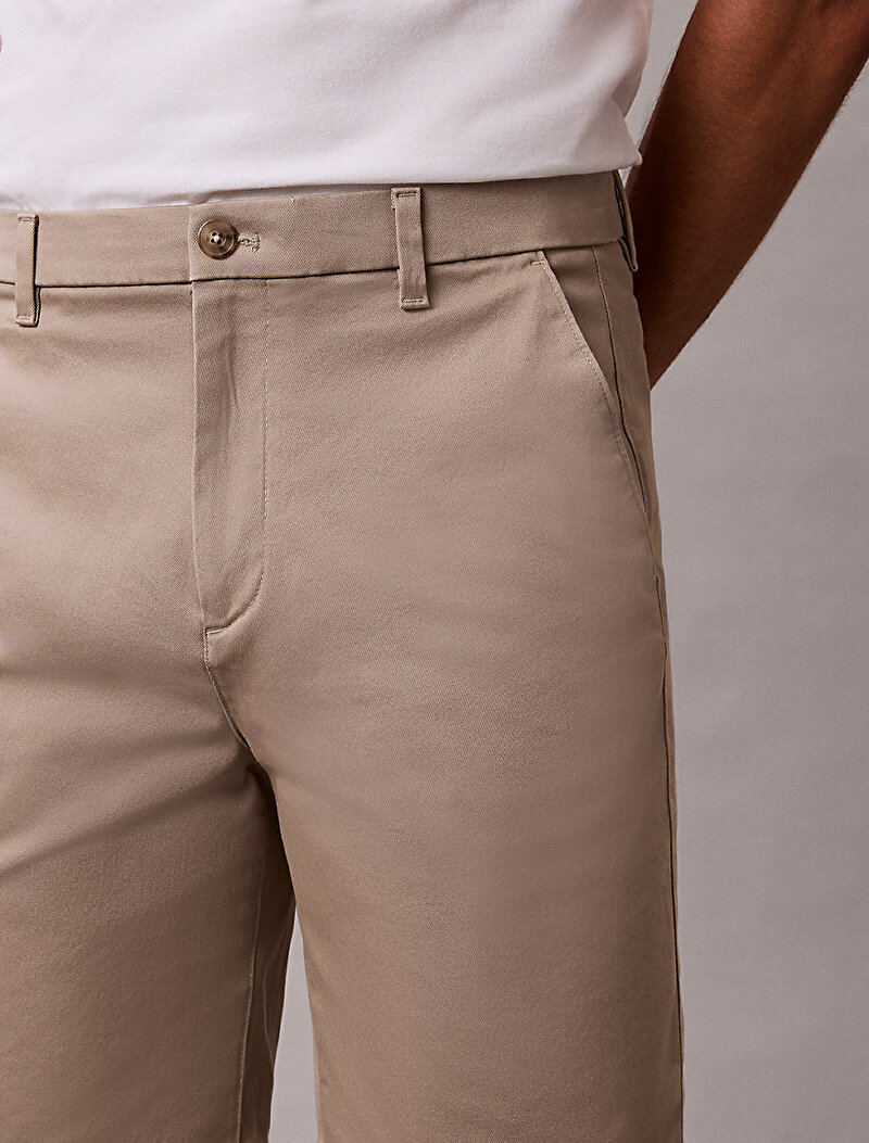 Calvin Klein Bej Renkli Erkek Refined Cotton Şort