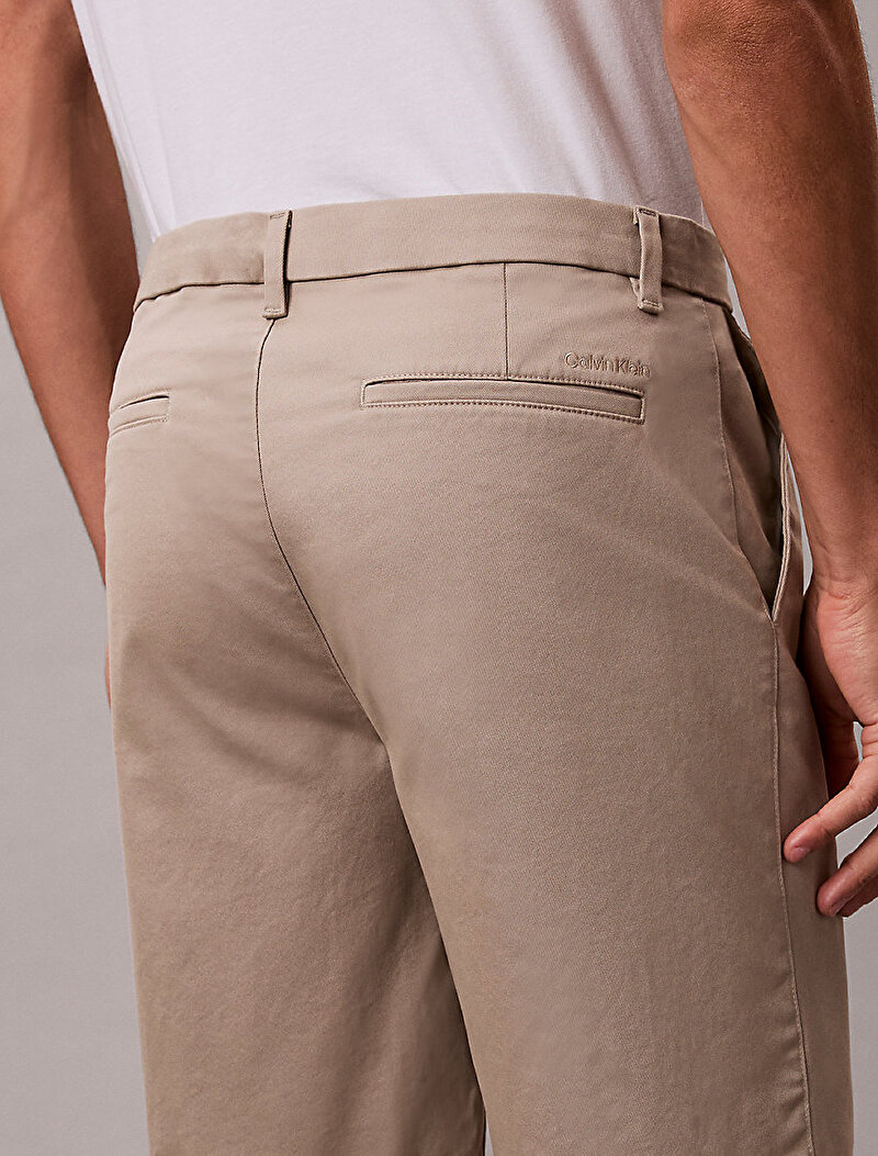 Calvin Klein Bej Renkli Erkek Refined Cotton Şort