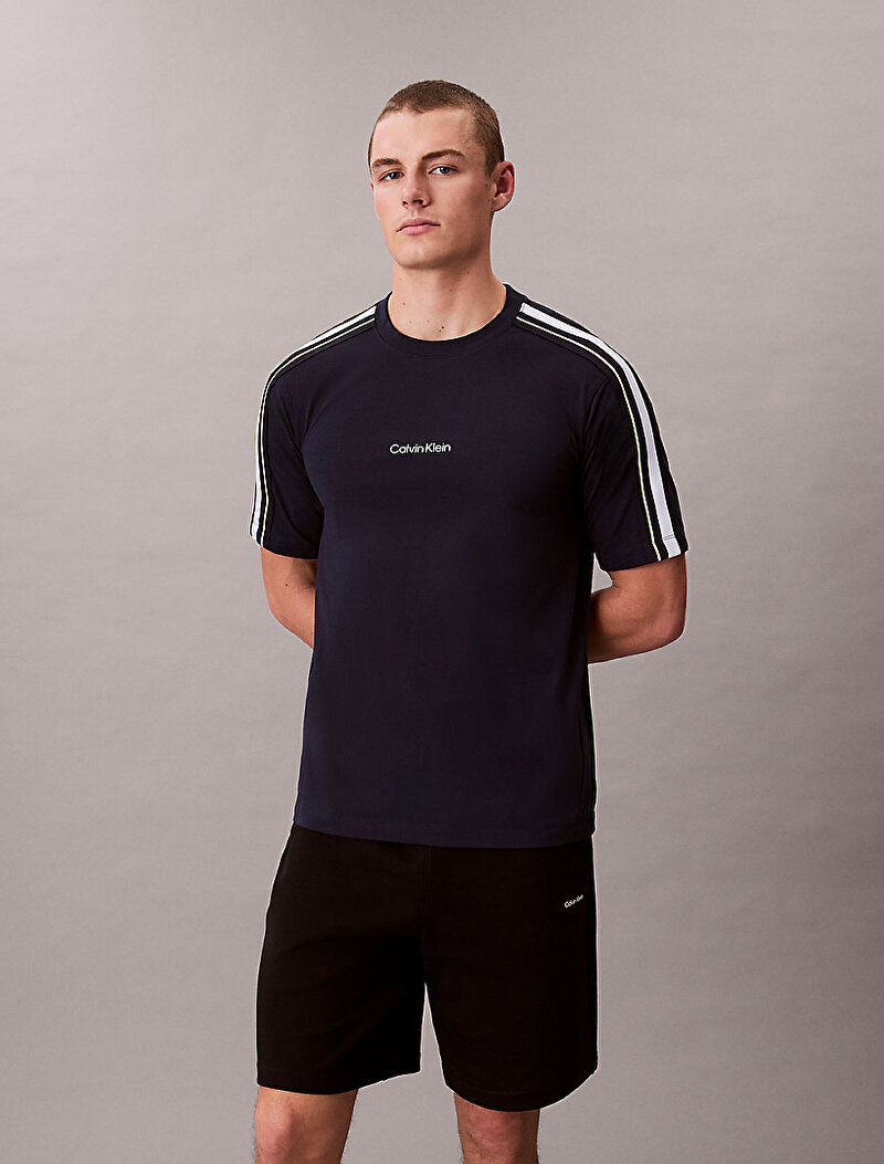 Calvin Klein Mavi Renkli Erkek Tape T-shirt
