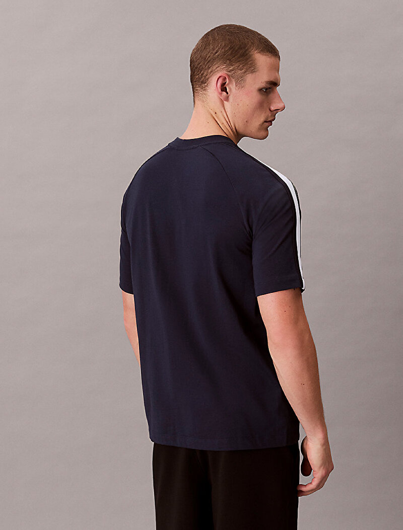 Calvin Klein Mavi Renkli Erkek Tape T-shirt
