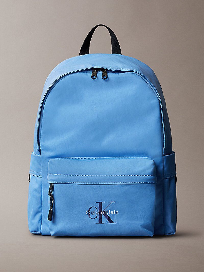 Calvin Klein Mavi Renkli Çocuk Unisex Solid Monologo Sırt Çantası