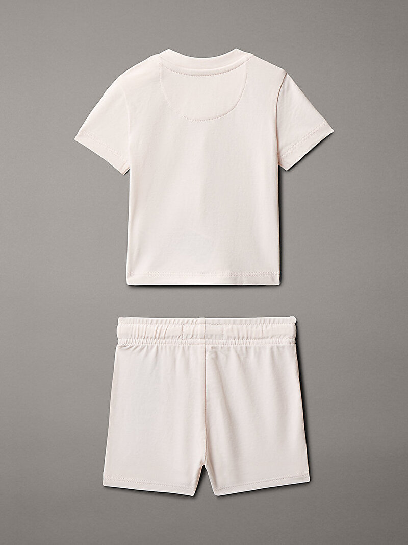 Calvin Klein Pembe Renkli Bebek Şort T-shirt Set