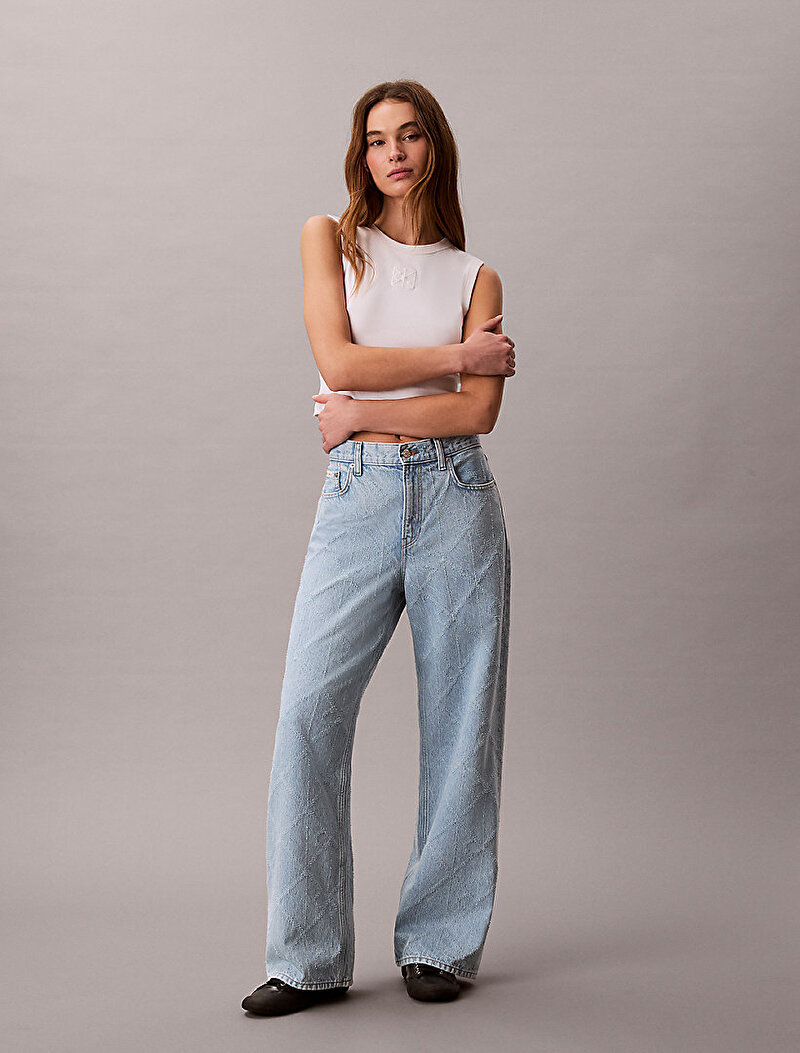 Kadın Low Rise Baggy Jean Pantolon