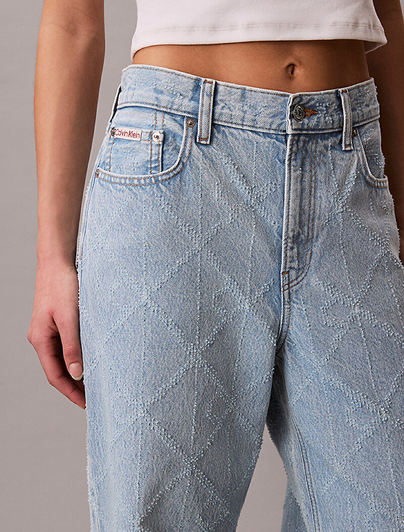 Calvin Klein Mavi Renkli Kadın Low Rise Baggy Jean Pantolon