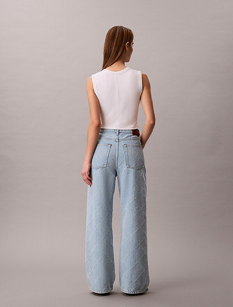 Calvin Klein Mavi Renkli Kadın Low Rise Baggy Jean Pantolon
