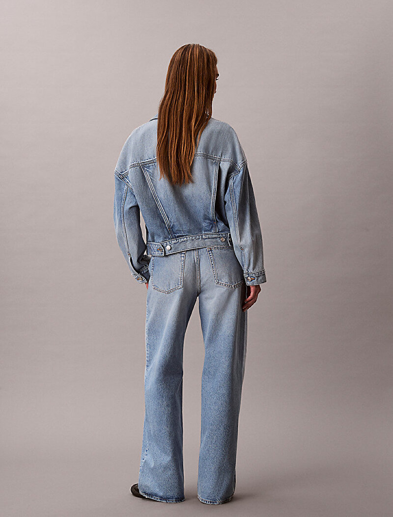 Calvin Klein Mavi Renkli Kadın The Wide Leg Tinted Jean Pantolon